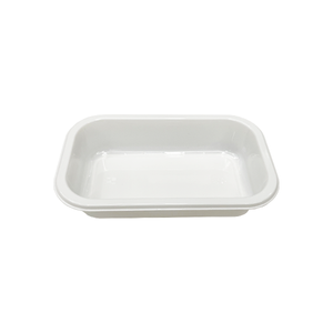 Model LL012 - 10 oz Rectangle White Airline CPET Tray